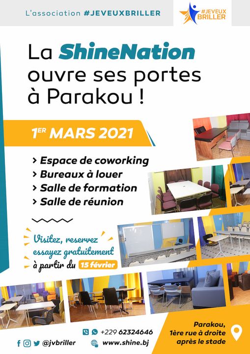 #JEVEUXBRILLER annonce le lancement d'un espace de coworking à Parakou