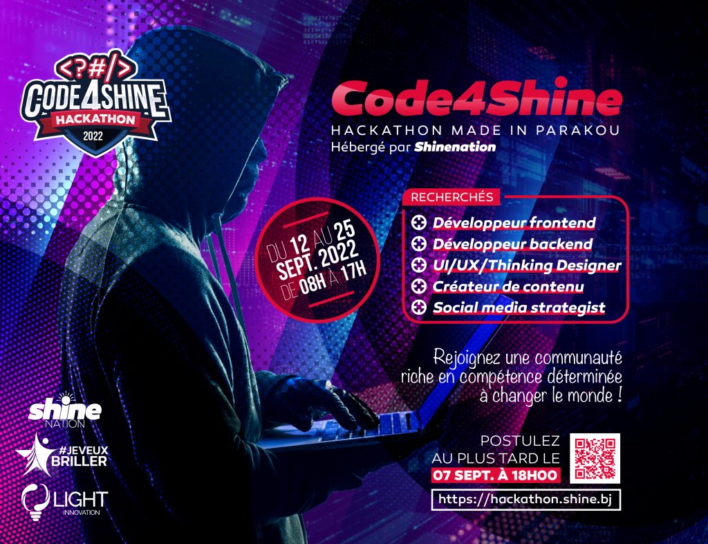 Je VEUX BRILLER lance le premier Code4Shine Hackathon